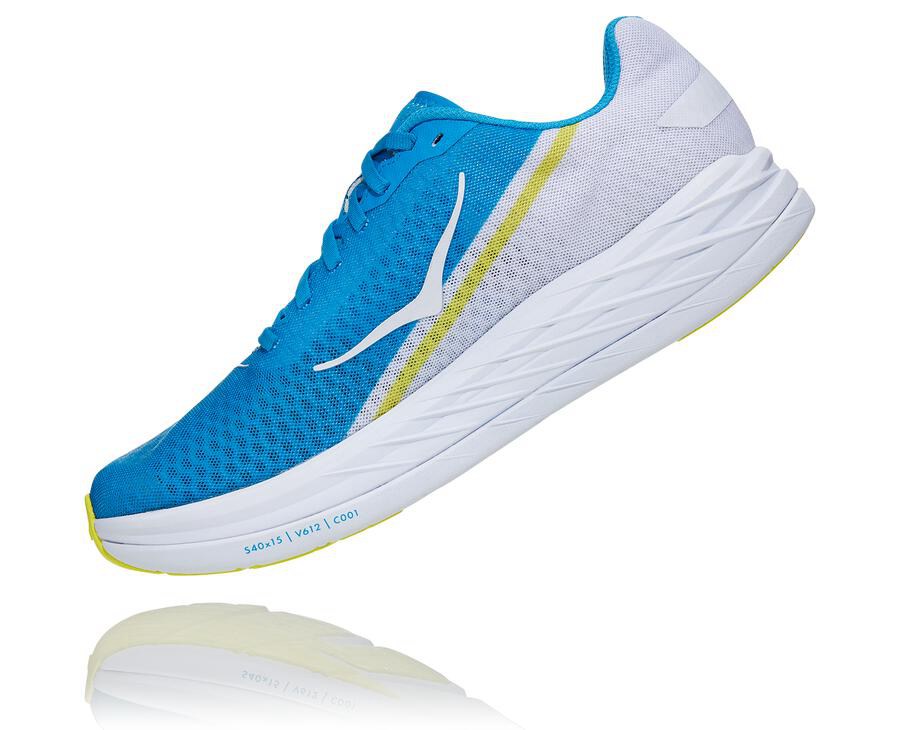 Tenis Hoka One One Hombre Blancos/Azules - Rocket X - HTGR63928